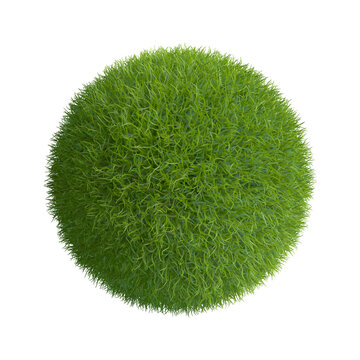 Grass sphere. 3D rendering illustration.