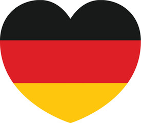 A German Germany flag in the shape of a heart design concept illustration