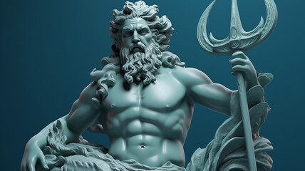 The mightiness of god of sea and oceans Neptune, Poseidon, Triton , generative ai tools 