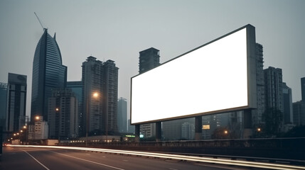 Fototapeta na wymiar Billboard against sky background day image Generated AI