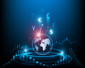 stock market. Currency exchange. financial network