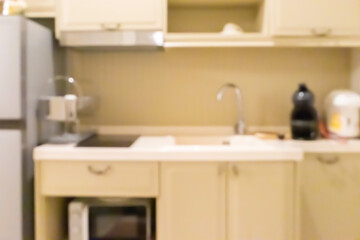 Obraz na płótnie Canvas modern kitchen counter interior abstract blur background