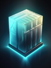 A restore icon with translucent glass isometric view