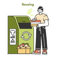 Zero waste concept. Fabric recycling for reducing waste and giving