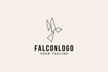 falcon hipster vintage logo vector icon illustration