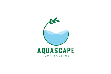 aquascape logo vector icon illustration