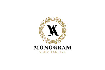 letter vv, va, monogram style logo vector icon illustration