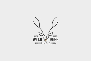 wild deer club hunting logo vector icon illustration