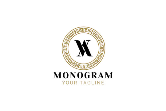 letter vv, va, monogram style logo vector icon illustration