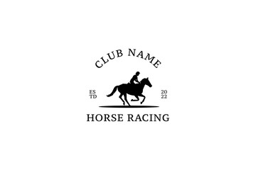 horse racing logo vector icon illustration
