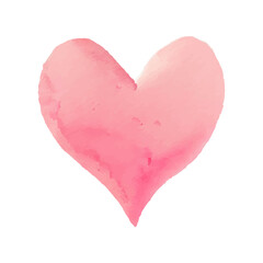 Obraz na płótnie Canvas Pink heart in watercolor style isolated on white background.
