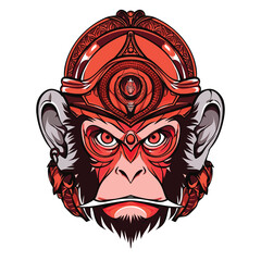 Mask of Hanuman monkey god of hindu logo