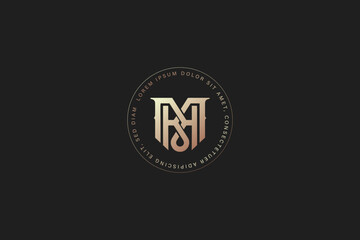 MH modern luxury monogram typography logo design, Mh luxury logo, mh lettering, mh golden initials