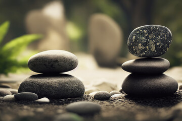 Stack of Zen stones, Generative AI