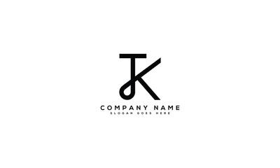 TK or KT letter mark abstract vector logo design template. TK or KT icon design