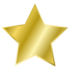 Golden button in the form of a star. 3d golden star. Vector