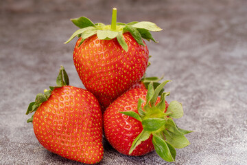Fresh strawberries from the garden on the table.