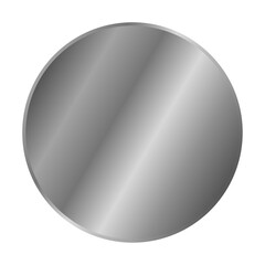 Metal button with metal texture. Silver circle in vector