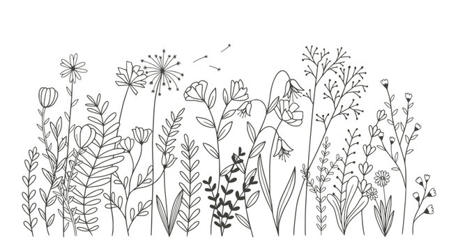 Naklejki Beautiful flowers isolated on white background. vector illustration 