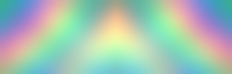 Green pink yellow gradient blur stripes pattern symmetrical background. Rainbow banner abstract illustration.
