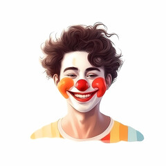 Clown  illustration. Generative AI