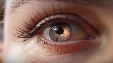 Beautiful hazel eyes close-up of a person background generative ai