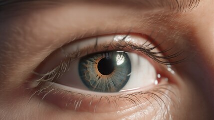 Obraz premium Beautiful hazel eyes close-up of a person background generative ai