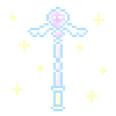 ピクセルアートな魔法のジュエルステッキ★PNG