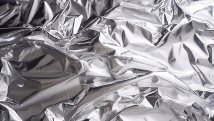 Crumpled aluminum foil Background created by generative AI