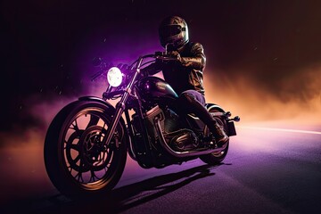 Naklejka na ściany i meble Freedom and Safety in Motorcycle Riding: A Generative AI-based Lifestyle Choice.