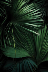 palm leaf texture background, Palm leaves pattern. Generative AI.