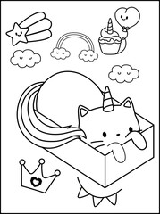 Caticorn Coloring pages For Kids