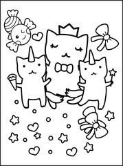 Caticorn Coloring pages For Kids