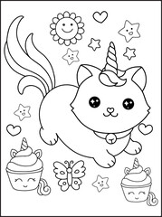 Caticorn Coloring pages For Kids