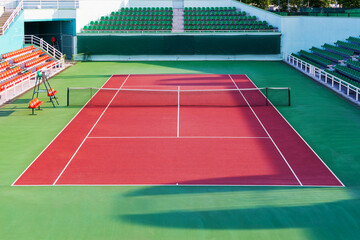 Tennis court. View of a tennis court with artificial turf