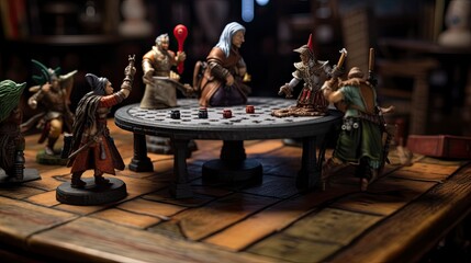 a rpg table with miniatures