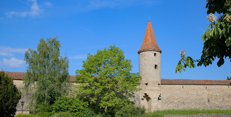 Fototapeta na wymiar Torre de la Muralla de Rothenburg ob der tauber, Alemania
