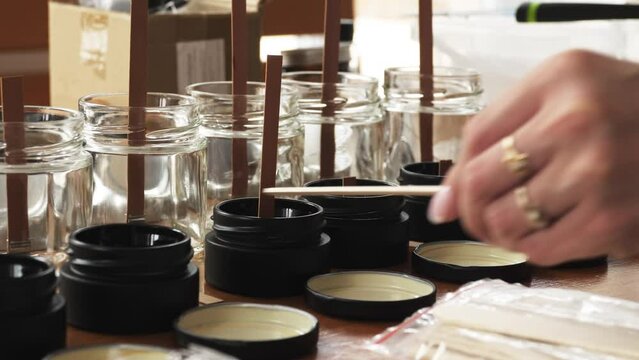 Handmade candle making at home