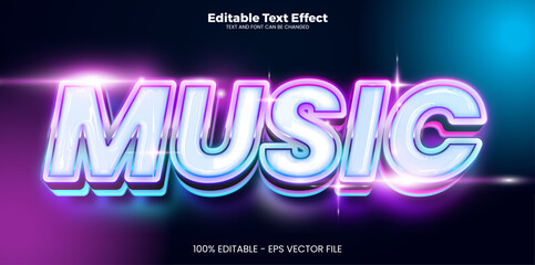 Music editable text effect in modern trend style