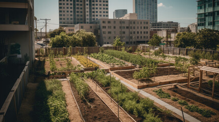 Obraz na płótnie Canvas Urban farming and sustainable agriculture