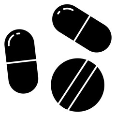 An editable design icon of pills 