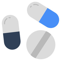 An editable design icon of pills 