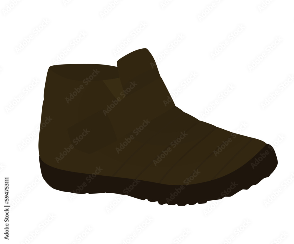 Wall mural Brown  winter short boot. vector 