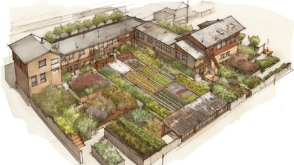 Obraz premium Urban farming and sustainable agriculture