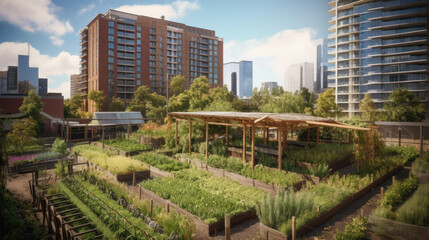 Obraz premium Urban farming and sustainable agriculture