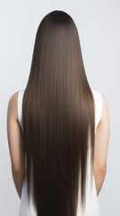 Naklejka premium full body Beautiful keratin treated hair on white background Generated AI