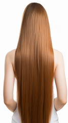 Obraz premium full body Beautiful keratin treated hair on white background Generated AI