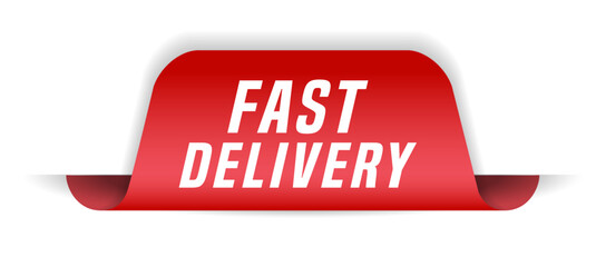 Colorful vector flat design banner fast delivery. This sign is well adapted for web design.