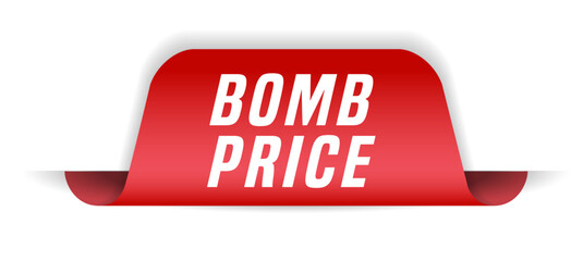 Colorful vector flat design banner bomb price. This sign is well adapted for web design.