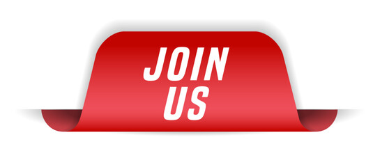 Colorful vector flat design banner join us. This sign is well adapted for web design.